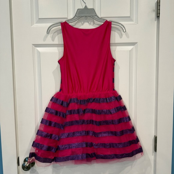 Disney Cheshire Cat Striped Costume Dress Pink Purple Glitter Womens Size XXS - Picture 9 of 10